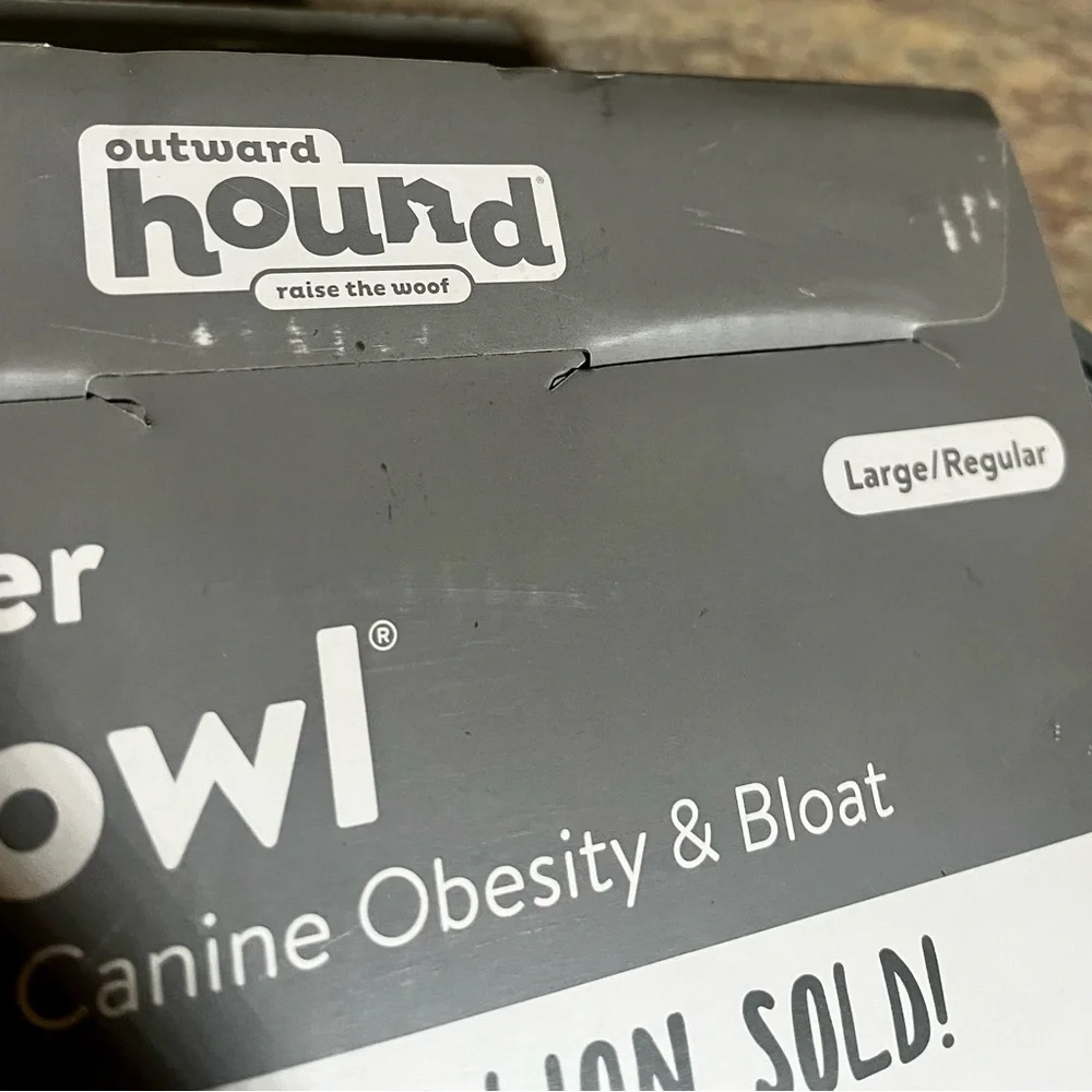 New Outward Hound Gray Fun Feeder Slo Bowl